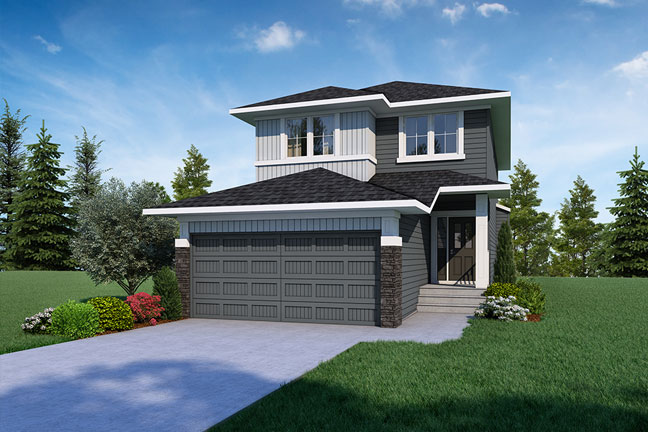 Exterior rendering of the Abbington home model by NuVista Homes.