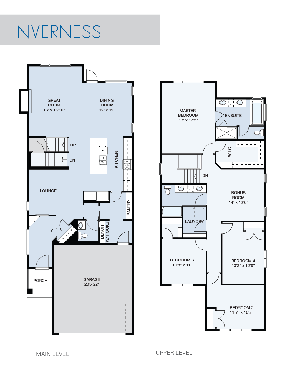 Floor plan for the Inverness model home