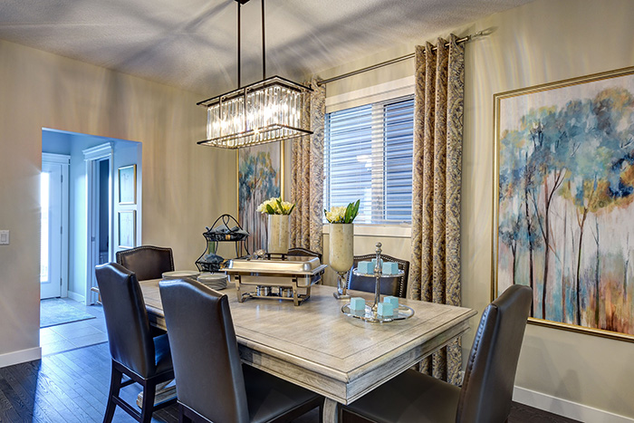 Dining room in the NuHaven II home model by NuVista Homes.