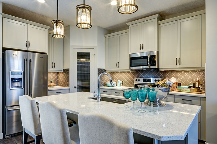 The kitchen in the NuHaven II model home.
